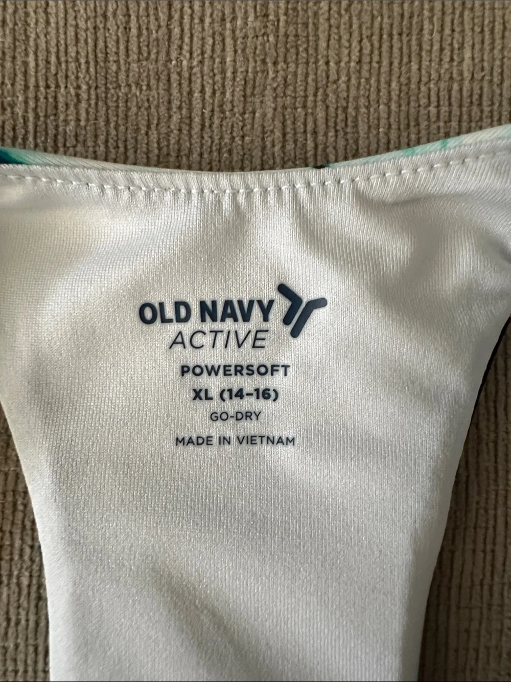 Old Navy Marble-Print Racerback Crop Top - Teal, Black, Gold